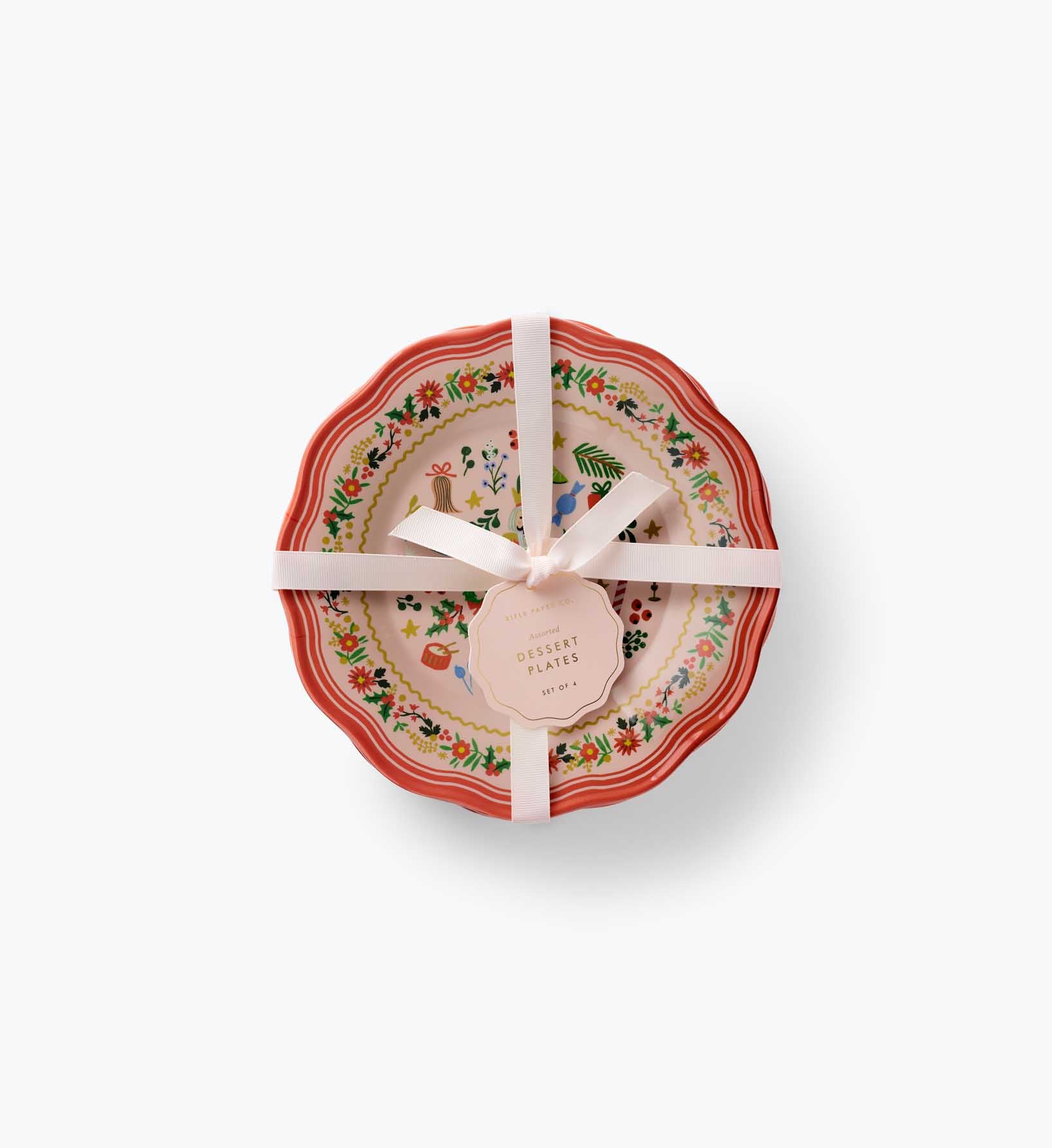 Melamine Assorted Dessert Plates - Holly Jolly Nutcracker